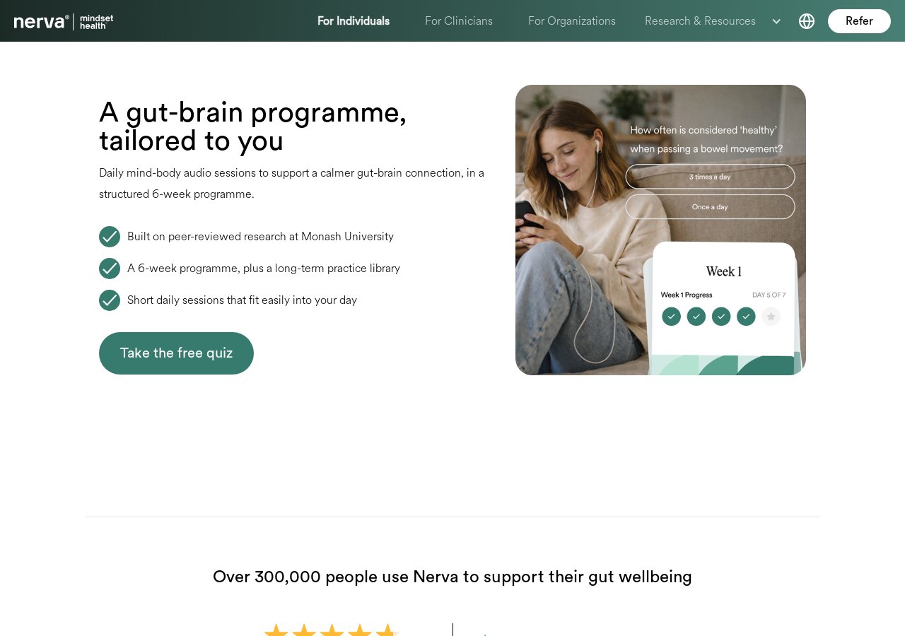 The Nerva app on its own product page, checked 27 July 2026: the program as its vendor presents it, including the in-ap…